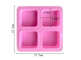 Molde silicona 4 cuadraados grandes 